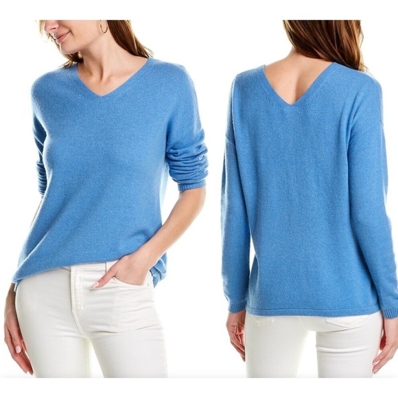 J. McLaughlin Sweaters - J MCLAUGHLIN ARYA CASHMERE SWEATER V NECK BACK QUIET LUXURY MODERN CHIC SPORT XS